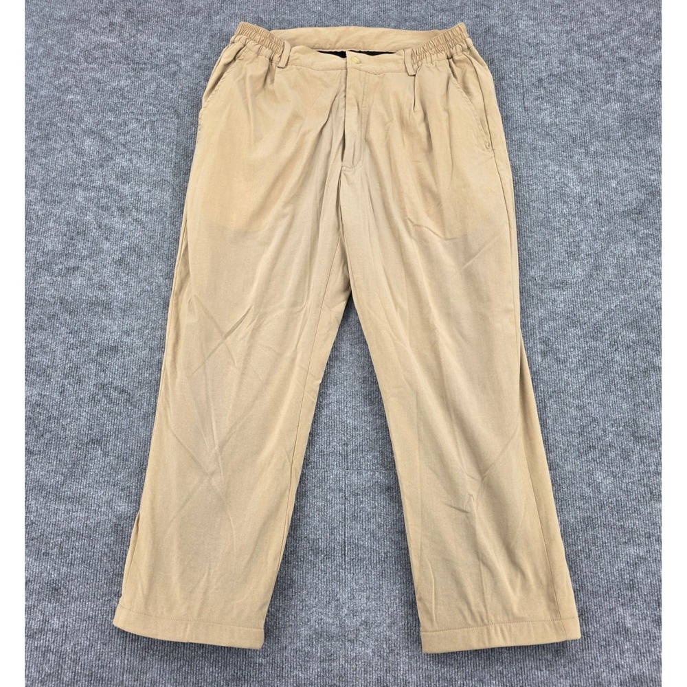 Orvis Mens 34 Fleece Lined Nylon Pants Tan Beige Outdoor Hiking Winter